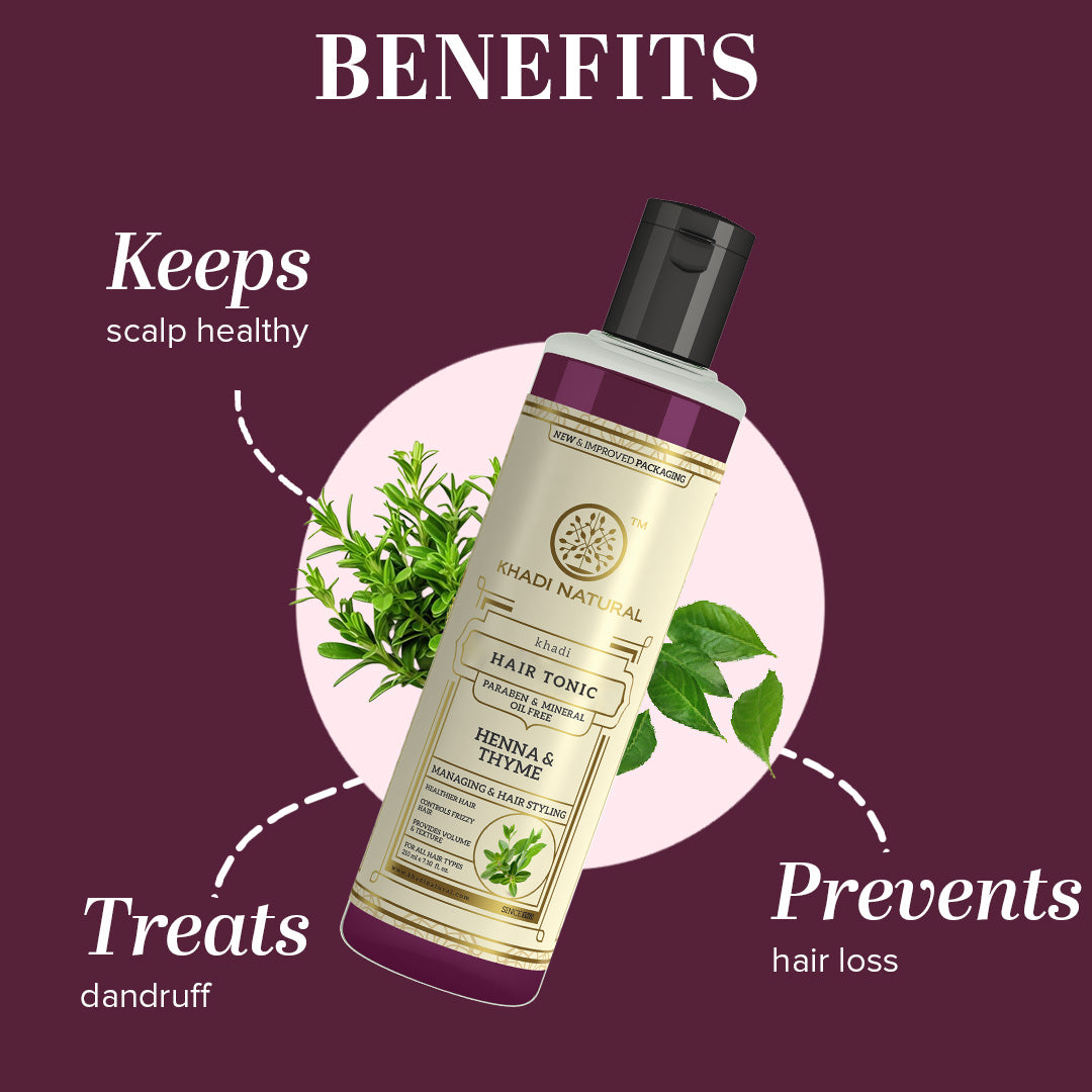 Henna Thyme Hair Tonic Paraben & Mineral Oil Free 210ml
