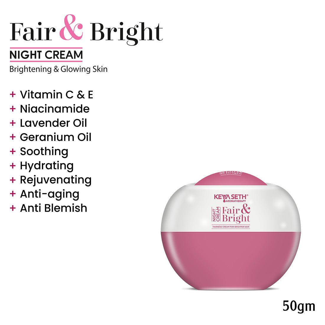 Fair & Bright Skincare Routine – Hydrating Facewash, Brightening Serum, Day/Night Cream & SPF 60 for Radiance & Spot Control 342ml