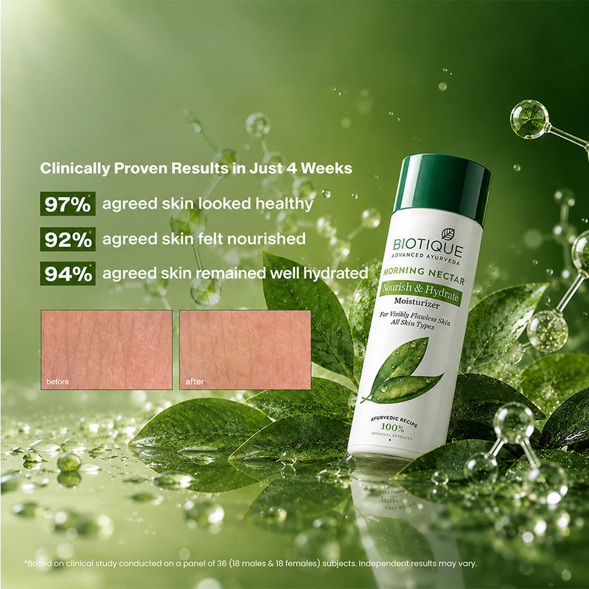 【Biotique】 BIOTIQUE Bio Morning Nectar Nourishing Lotion 570ml (190ml x 3)｜モーニングネクター ナリッシング ローション 190ml×3本セット｜570ML