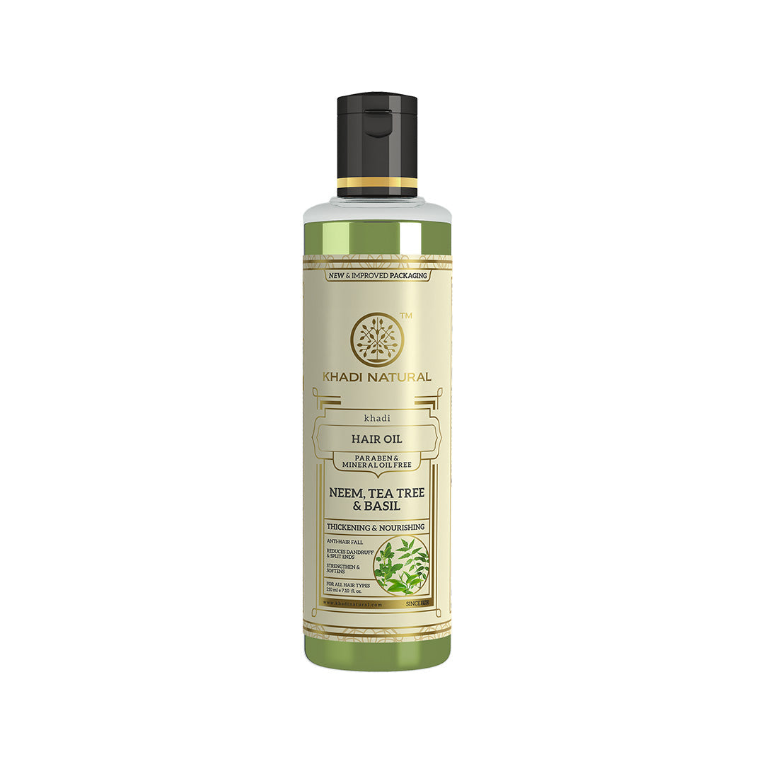 Neem Teatree & Basil Hair Oil Paraben Mineral Oil Free 210ml