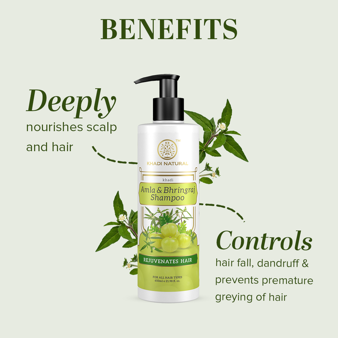 Amla & Bhringraj Hair Shampoo For Control Dandruff & Hair Fall 650ml