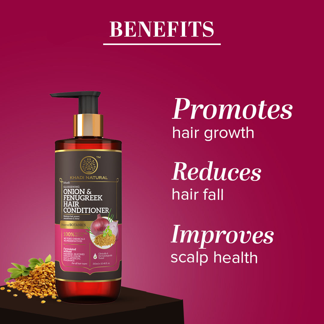 Onion & Fenugreek Hair Conditioner - Paraben, Silicones, Sulphate, Color, Salt & Artificial Fragrance Free 310ml
