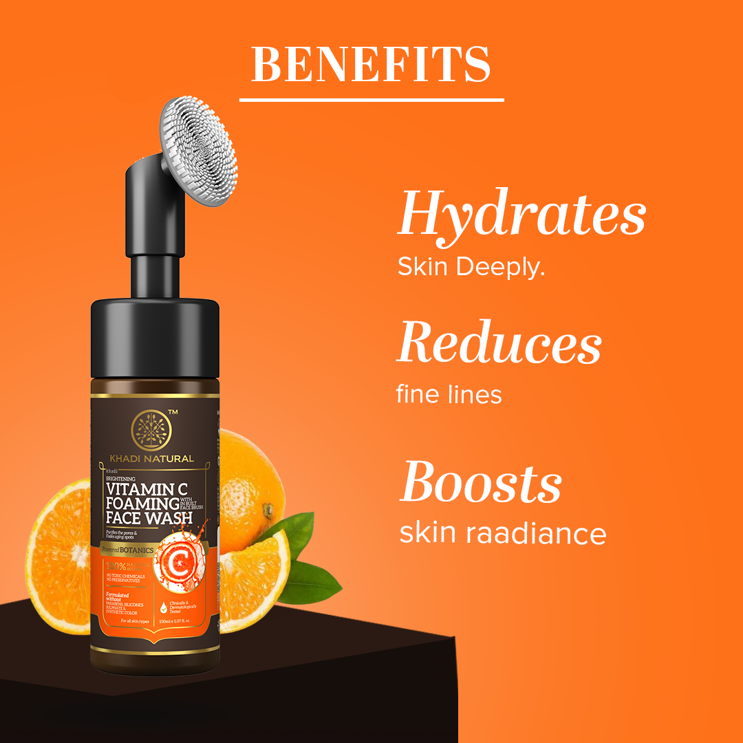 Vitamin C Foaming Face Wash Within - Built Face Brush 150ml