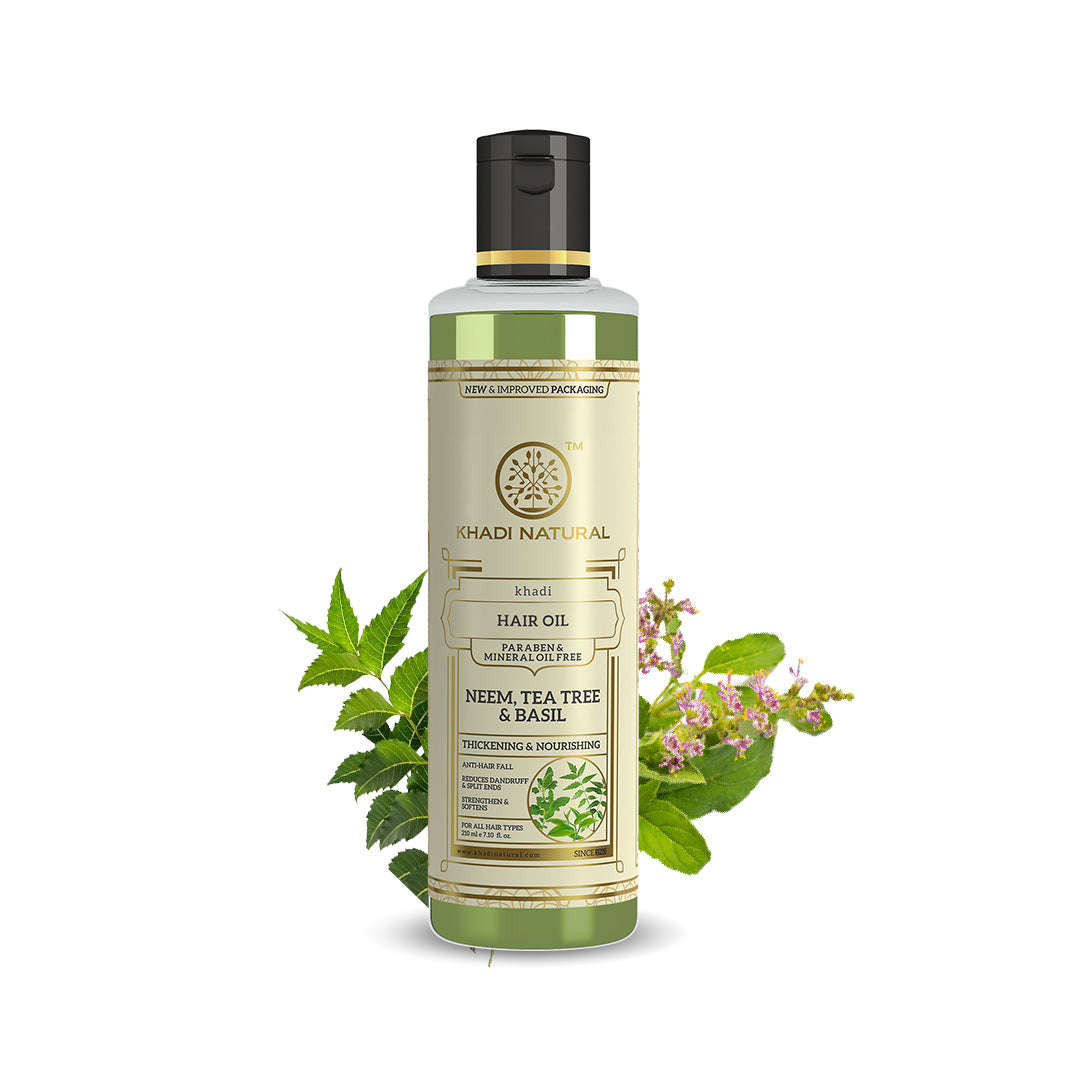 Neem Teatree & Basil Hair Oil Paraben Mineral Oil Free 210ml