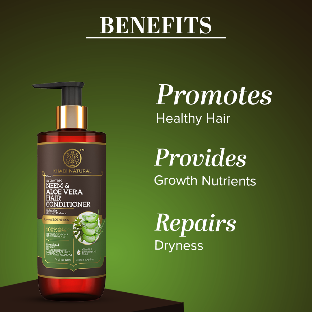 Neem & Aloe Vera Hair Conditioner - Paraben, Silicones, Sulphate, Color, Salt & Artificial Fragrance Free 310ml