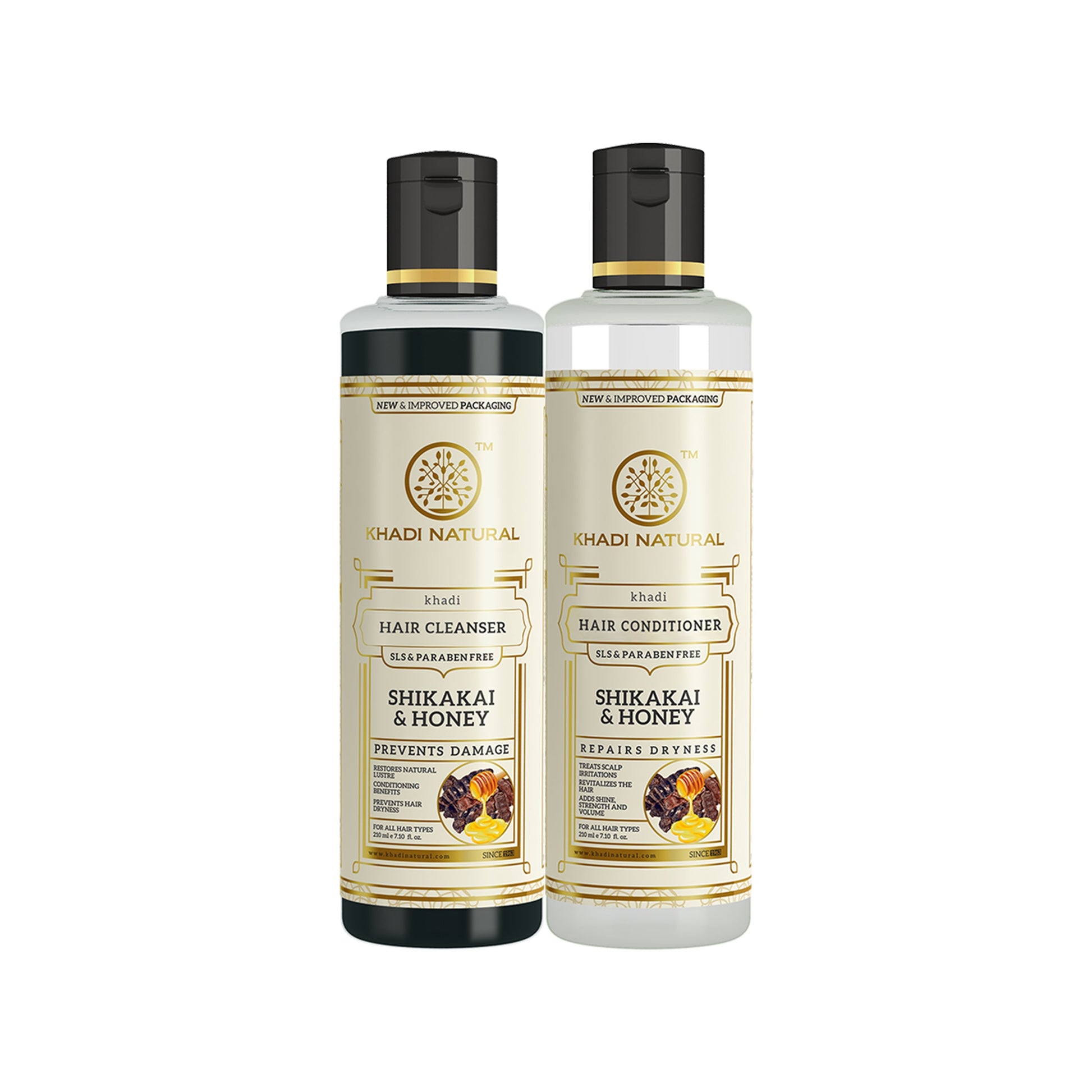 Shikakai & Honey Cleanser & Conditioner SLS & Paraben Free Combo 210ml Each