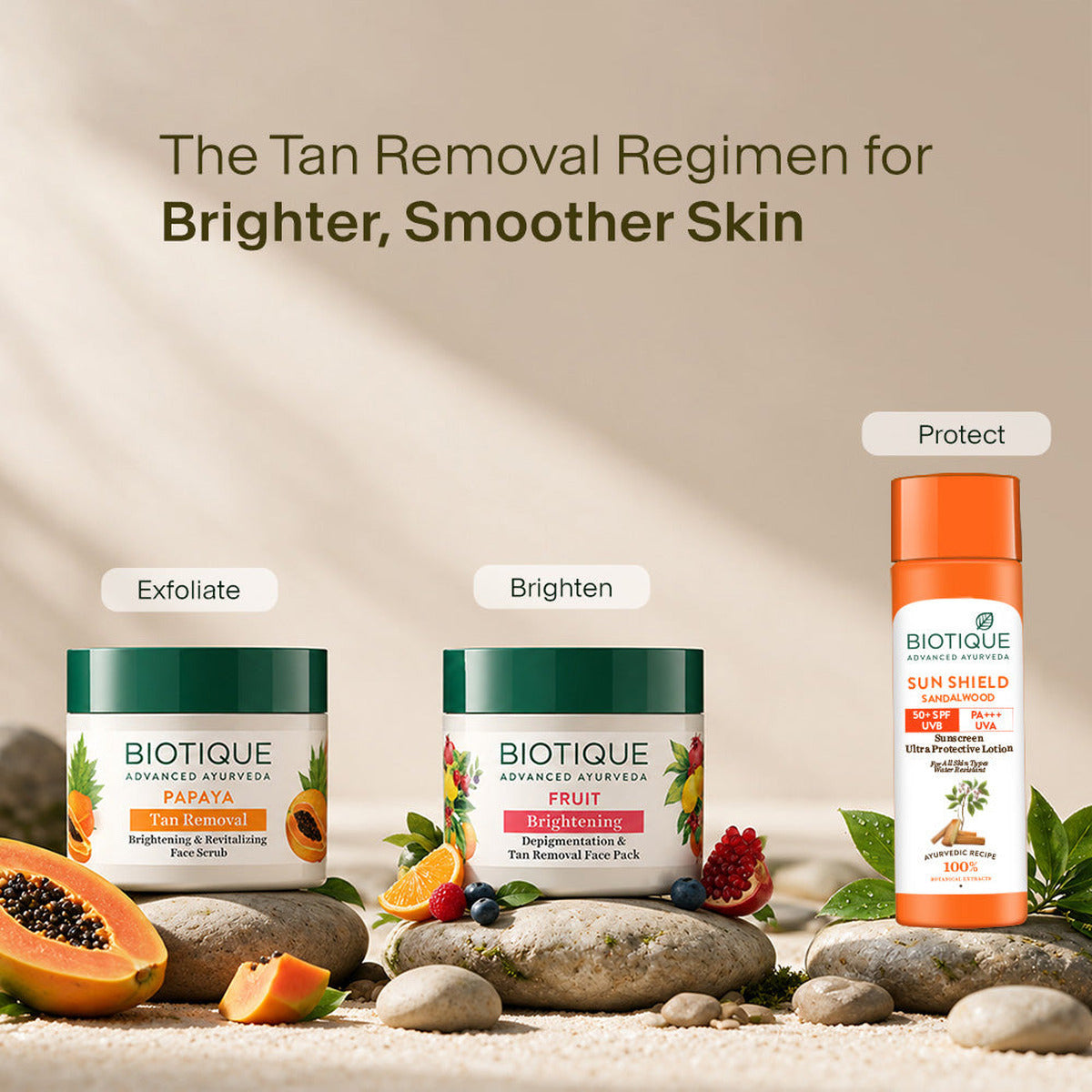 【Biotique】 Sun Shield Sandalwood 50+ SPF Sunscreen Lotion (Pack of 2)｜サンシールド サンダルウッド 日焼け止めローション SPF50+｜120ml×2本