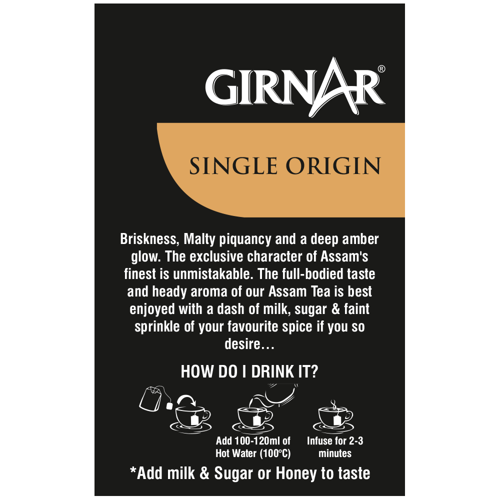 Single Origin Black Tea Bags - Assam Tea 10 Tea Bags