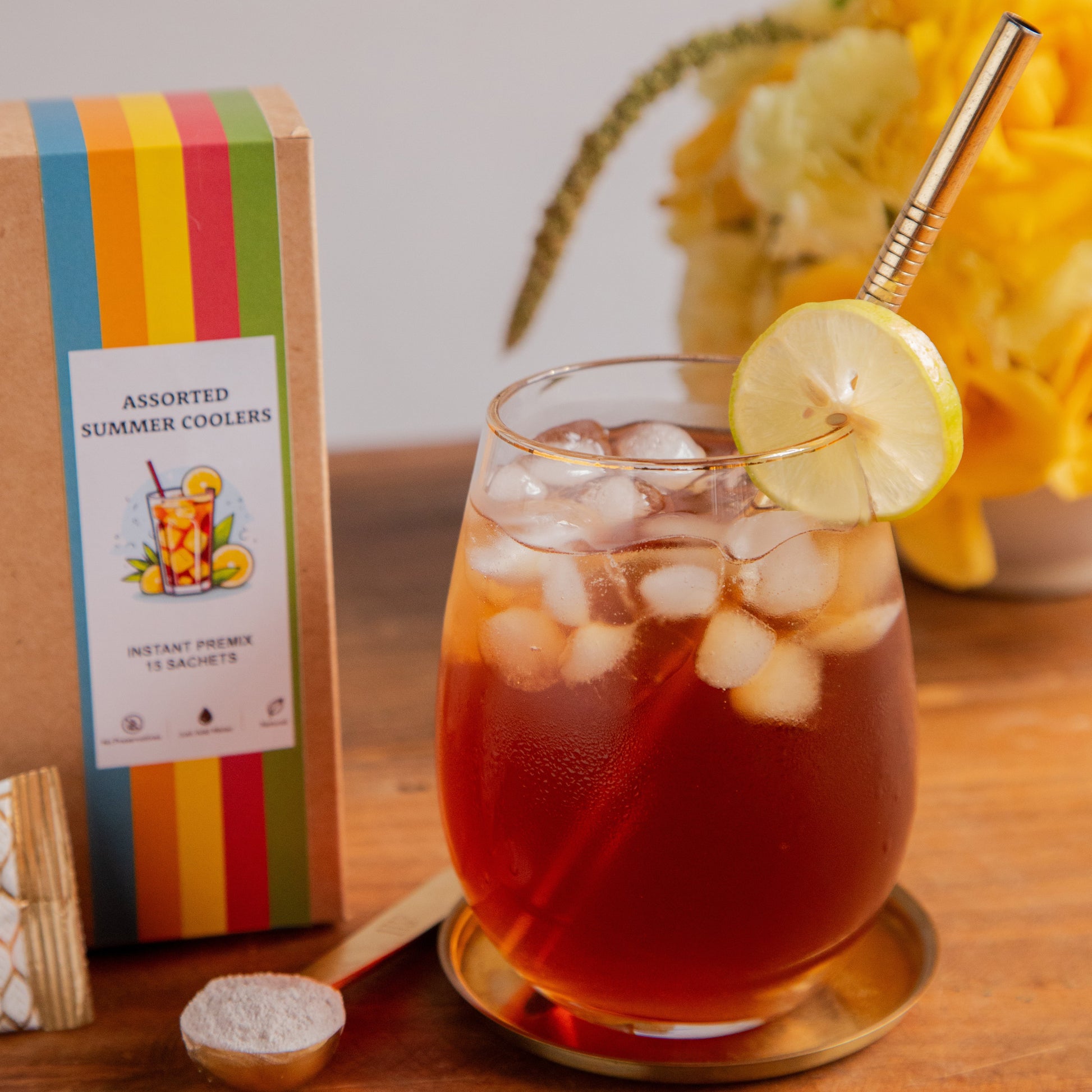 Assorted Iced Beverages–15 Sachets(5 Flavors x 3 Each) 15sachets