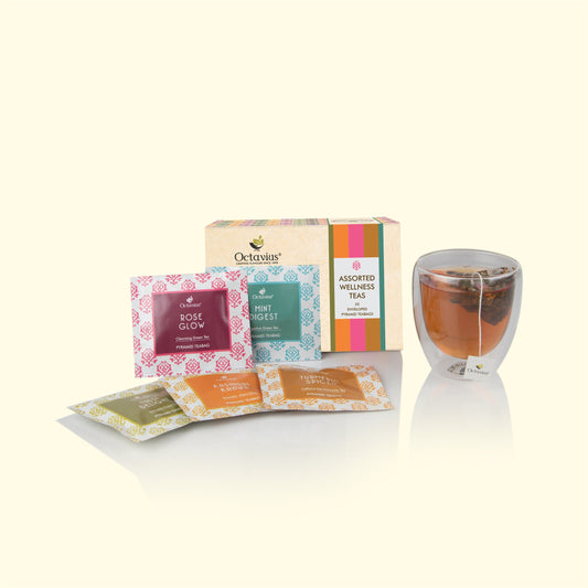 Assorted Wellness Teas   - 20 Enveloped Pyramid Tea Bags 390g