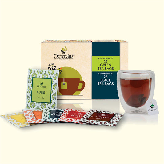 6 Assorted Black and Green Teas - 50 Teabags Economy Pack 50teabags