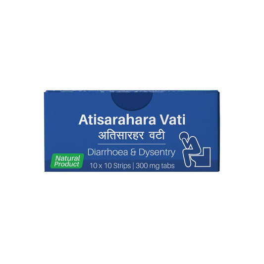 【Sri Sri Tattva】 Atisarahara Vati (Diarrhoea & Dysentery)｜ アティサラハラ・ヴァティ（下痢・赤痢）｜ 100錠（10シート）