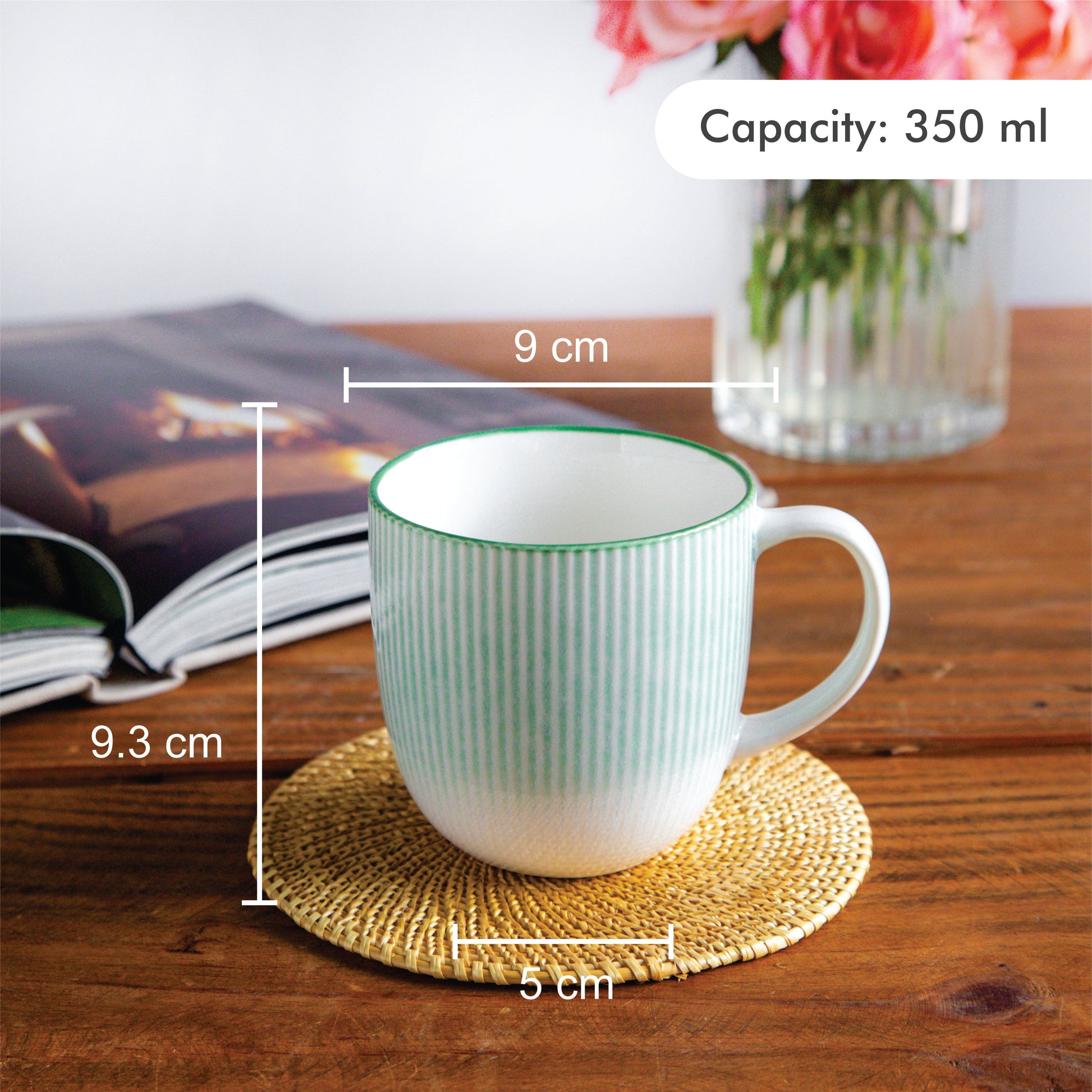 Aura Lines Mint Glow Coffee Mug (Set of 2) – 350 ml 350ml