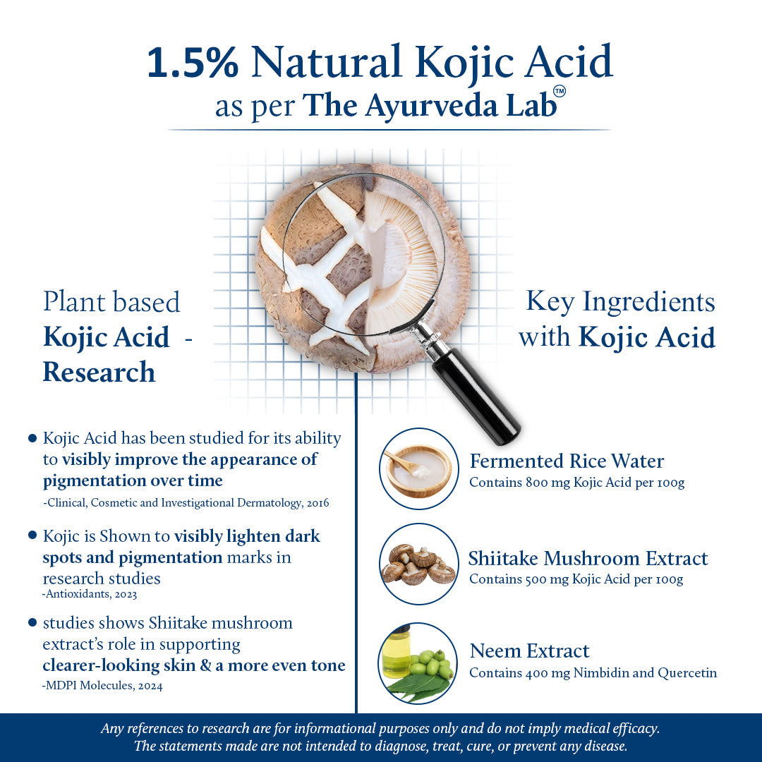 Shubhr Kojic Acid Serum for Pigmentation and Dark Spots with Rice Water and Mushroom(13 herbs, 30ml) 30ml