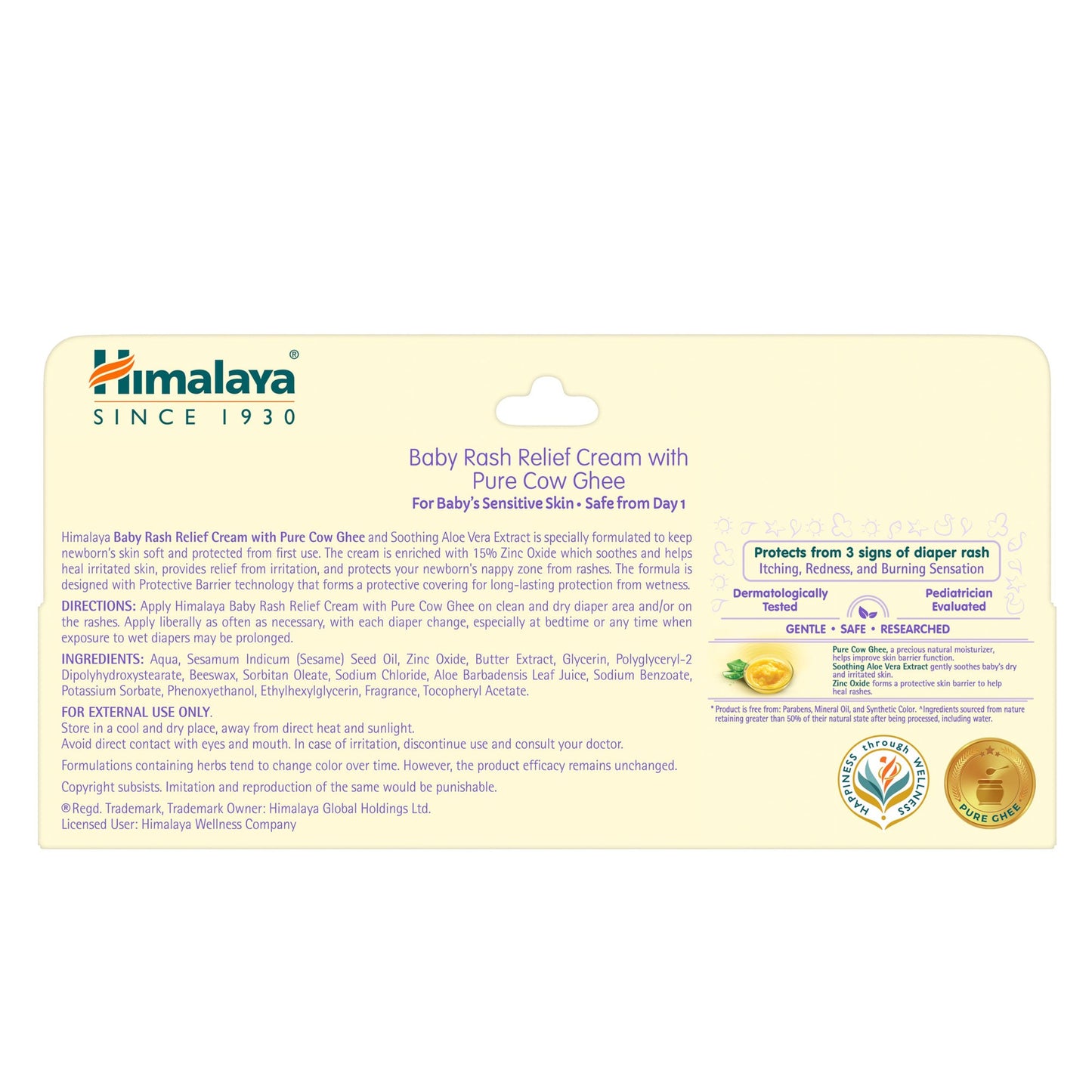 Himalaya Baby Rash Relief Cream with Pure Cow Ghee 20g