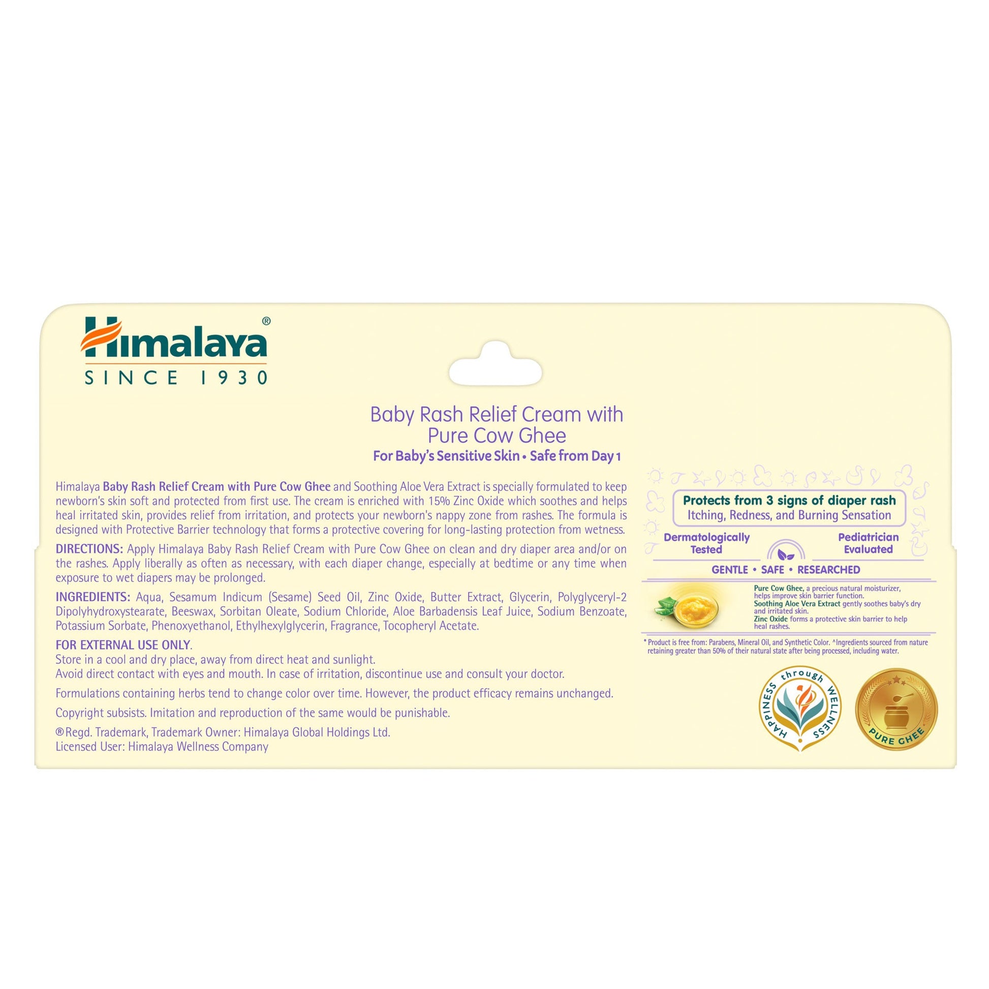 Himalaya Baby Rash Relief Cream with Pure Cow Ghee 20g