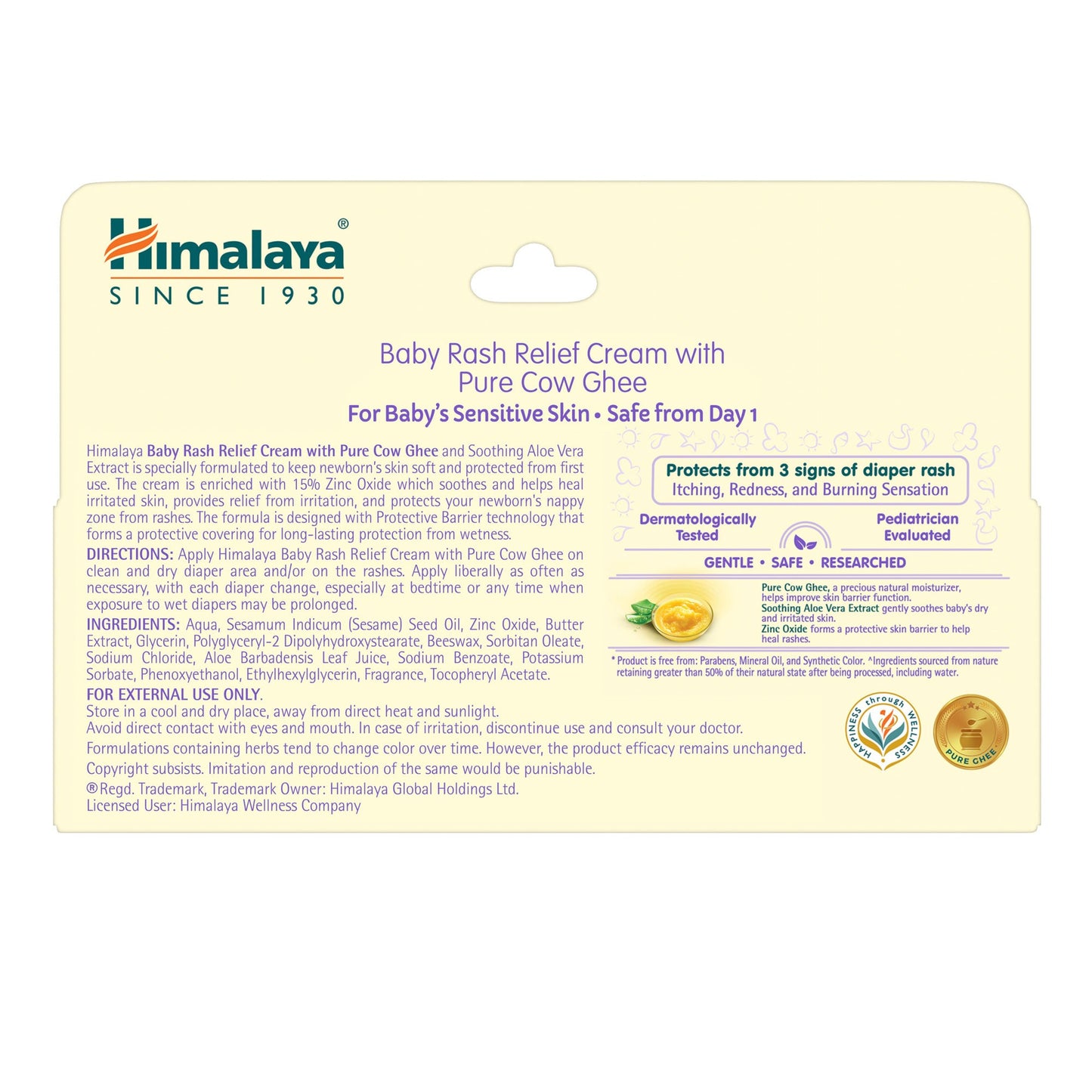 Himalaya Baby Rash Relief Cream with Pure Cow Ghee 20g