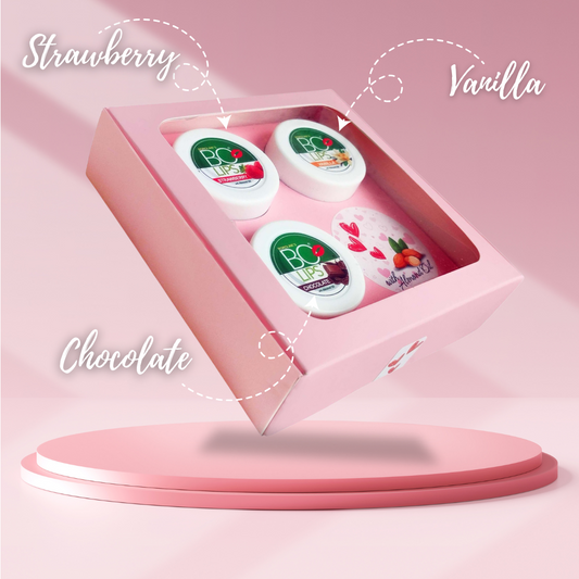 Bo-Lips Gift Box - Flavoured Chocolate, Strawberry, Vanilla