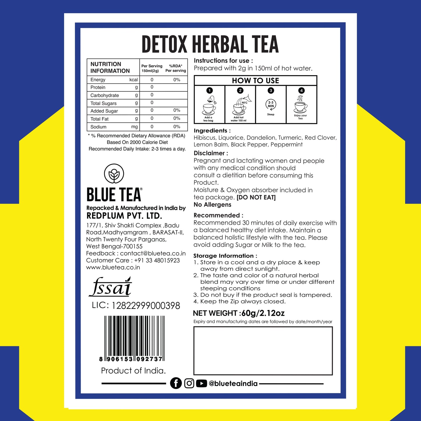 Detox Herbal Tea - 60 Tea Bags 60 Tea Bags