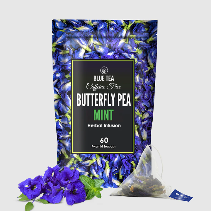 Butterfly Pea Mint Herbal Tea - 60 Tea Bags 60 Tea Bags