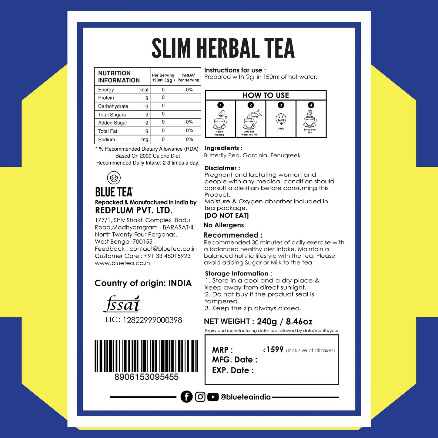 Slim Herbal Tea - 120 Tea Bags 120 Tea Bags