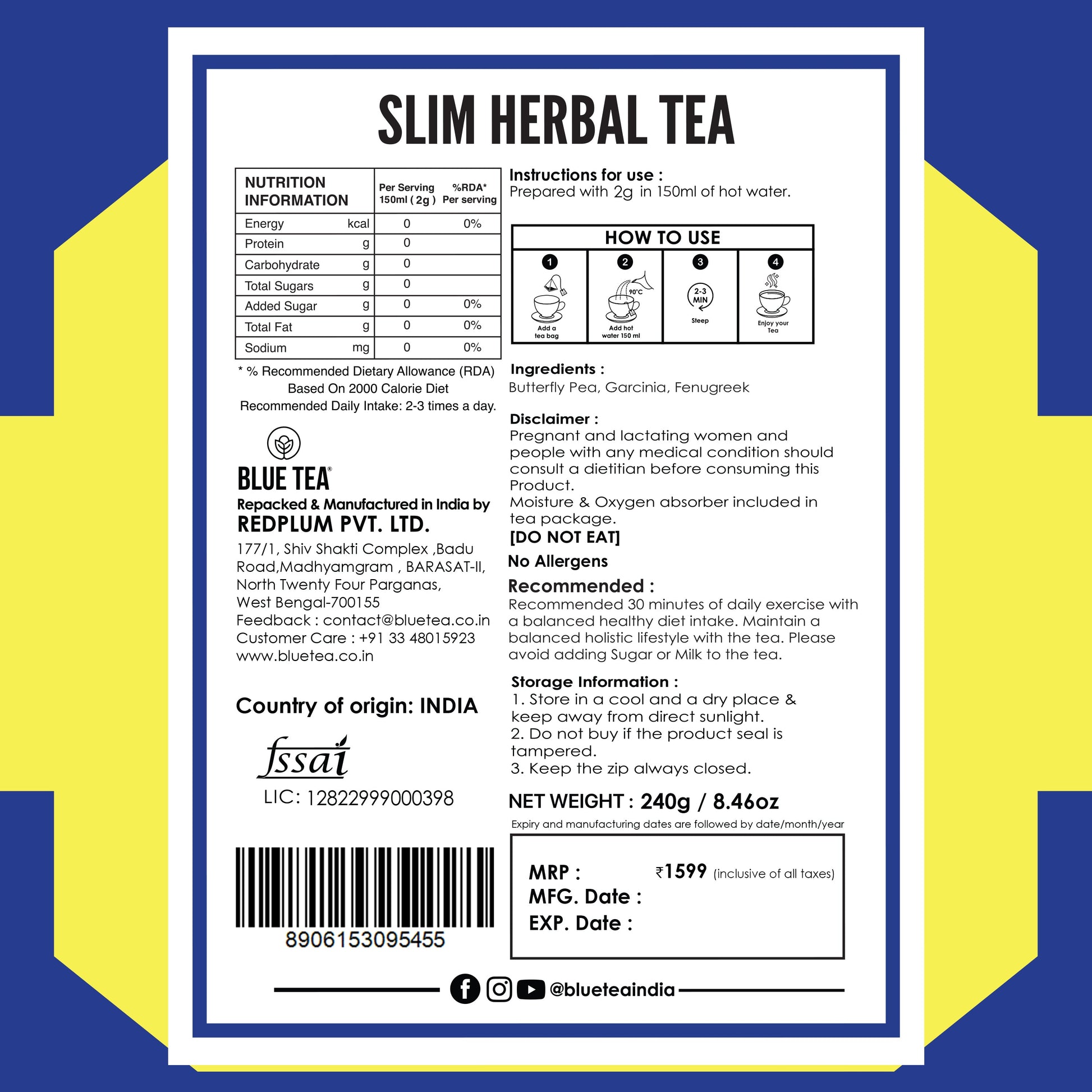 Slim Herbal Tea - 120 Tea Bags 120 Tea Bags