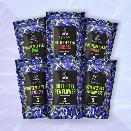 Butterfly Pea Herbal Tea  Sampler Packs - 6 Flavors