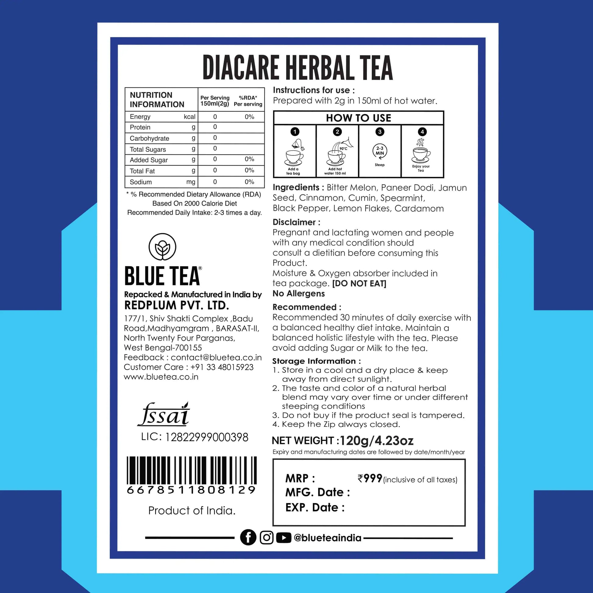 Dia Care Tea - 60 Tea Bags 60 Tea Bags