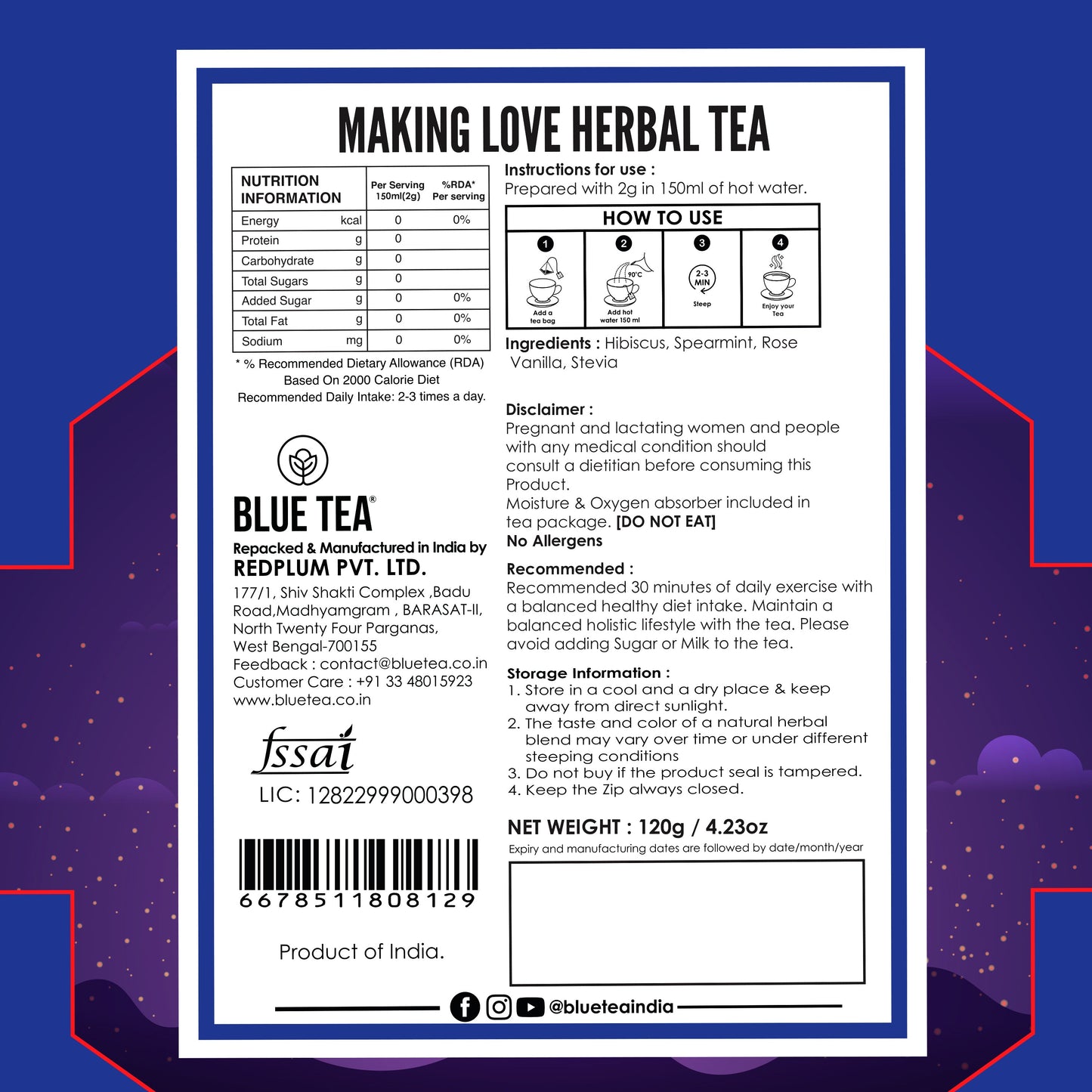 Making Love Herbal Infusion - 60 Teabags 60 Tea Bags