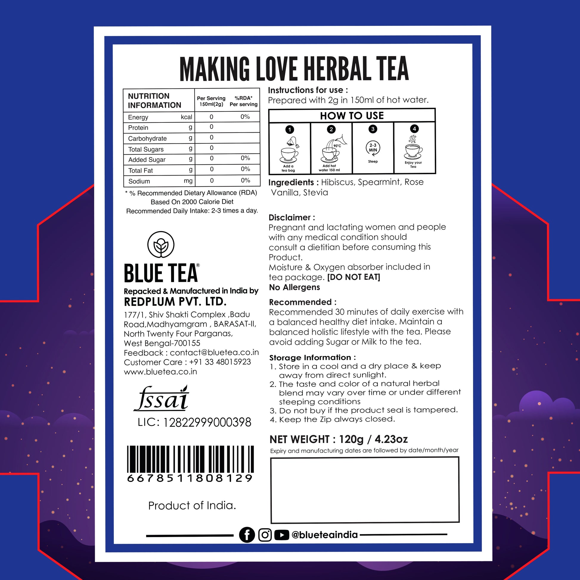 Making Love Herbal Infusion - 60 Teabags 60 Tea Bags