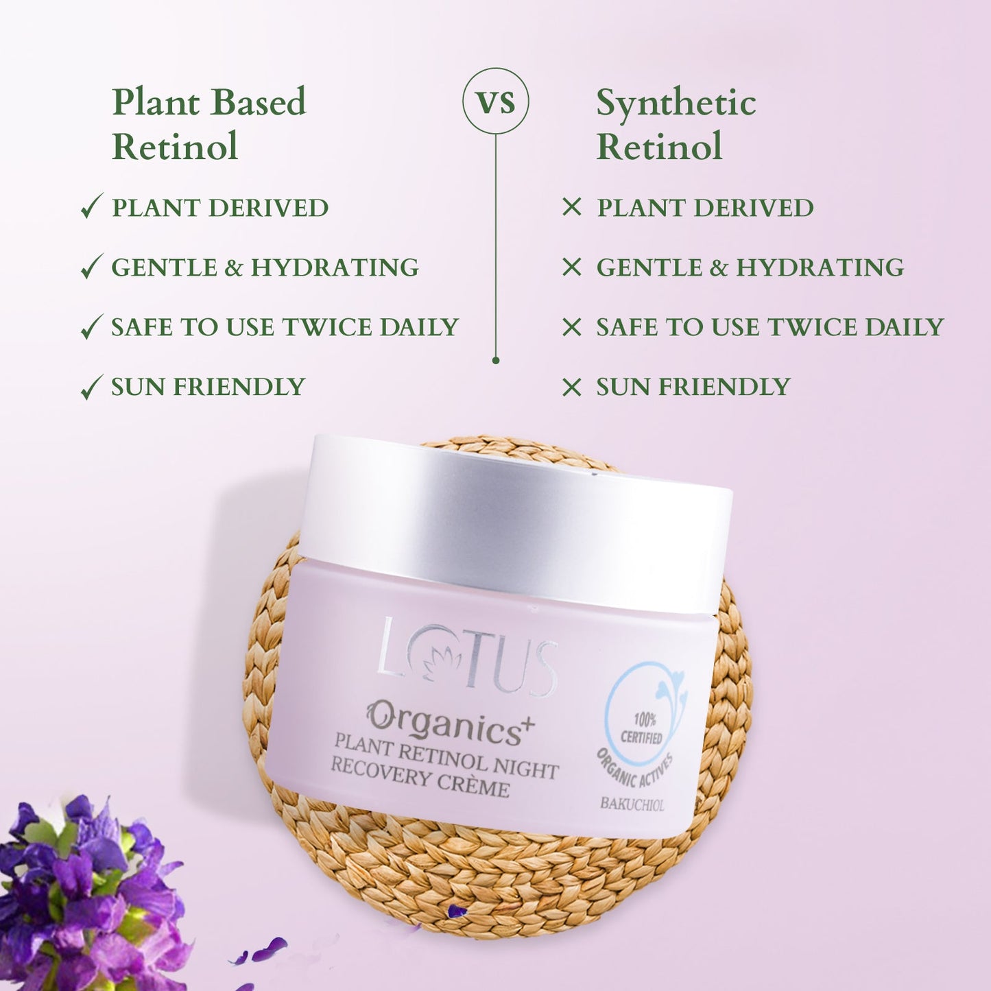 Bakuchiol Plant Retinol Night Recovery Crème 