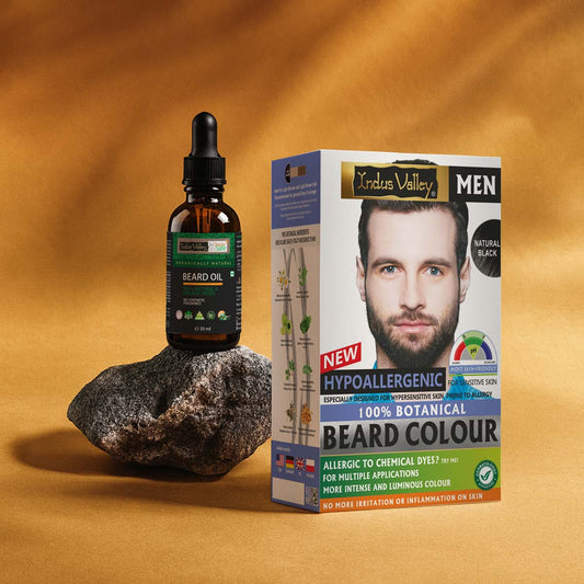 Hypo Allergic Beard Colour With Beard Oil Natural Black / Pack of 1