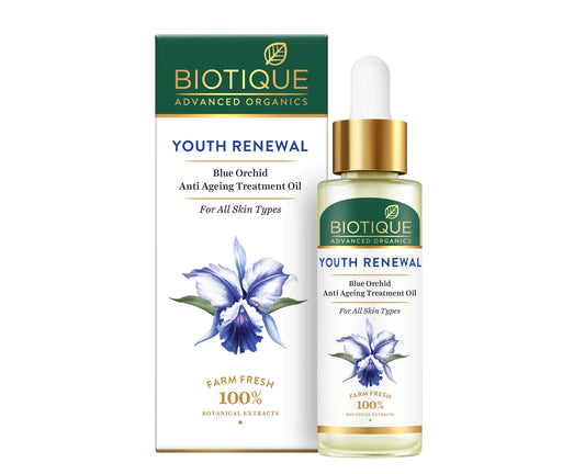 【Biotique】 YOUTH RENEWAL Blue Orchid Revitalizing Treatment Oil 30ml｜YOUTH RENEWAL ブルーオーキッド エイジングケア トリートメントオイル｜30ML