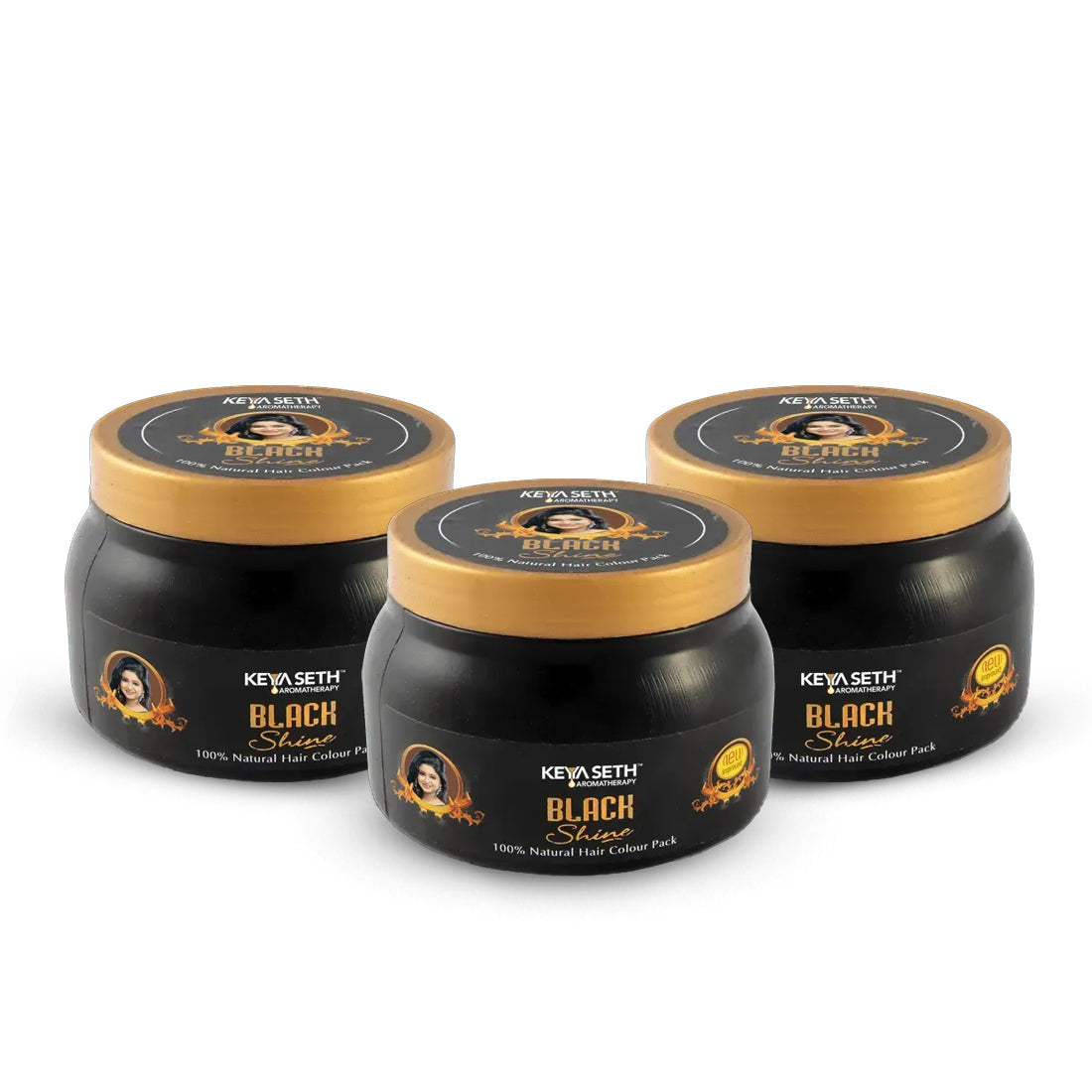 Black Shine Hair Pack Natural Hair Colour, Dye with Ayurvedic Herbs, Men & Women 100g x 3