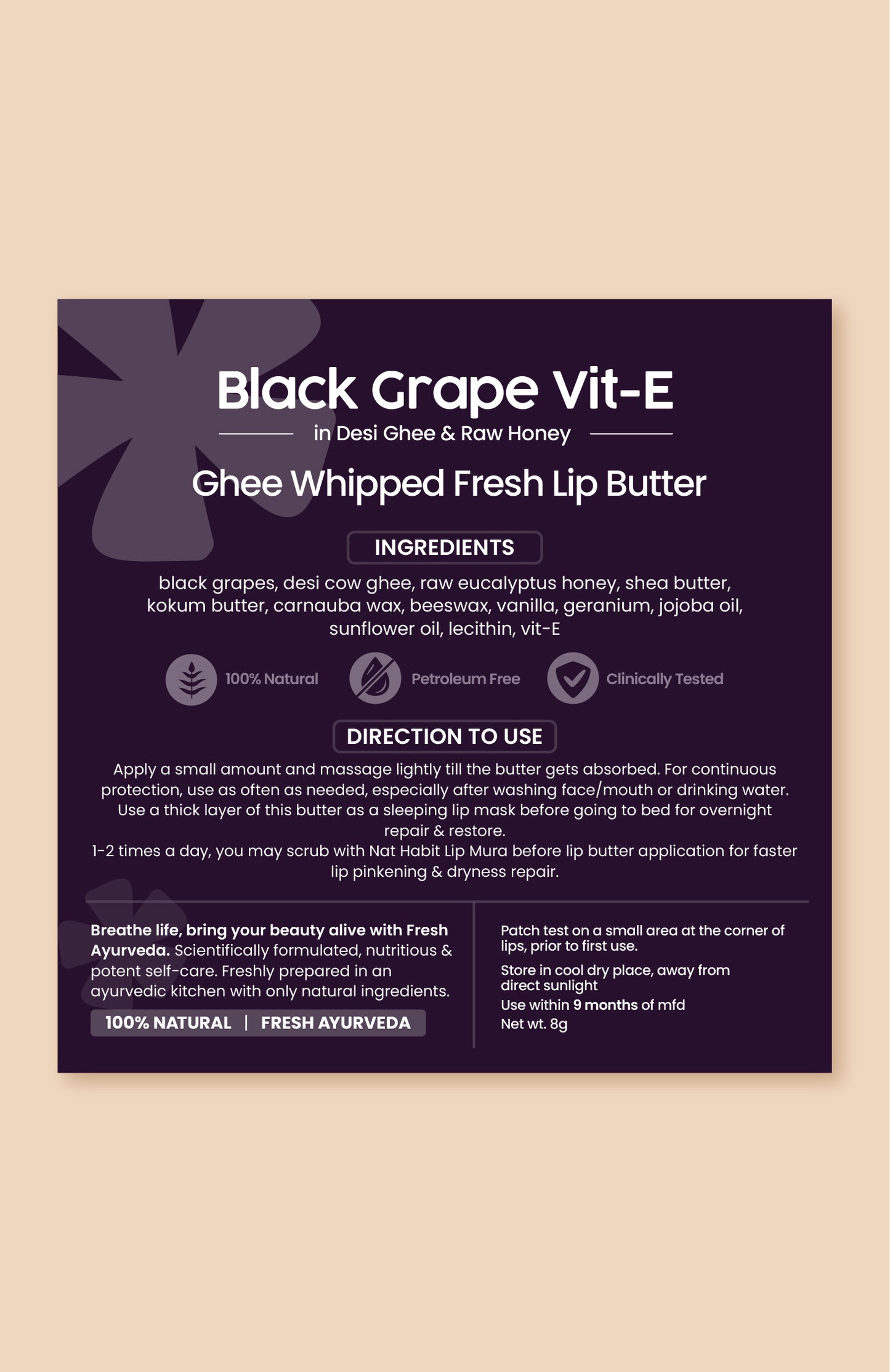 Men's Black Grape Vit-E Lip Butter 8g-v1