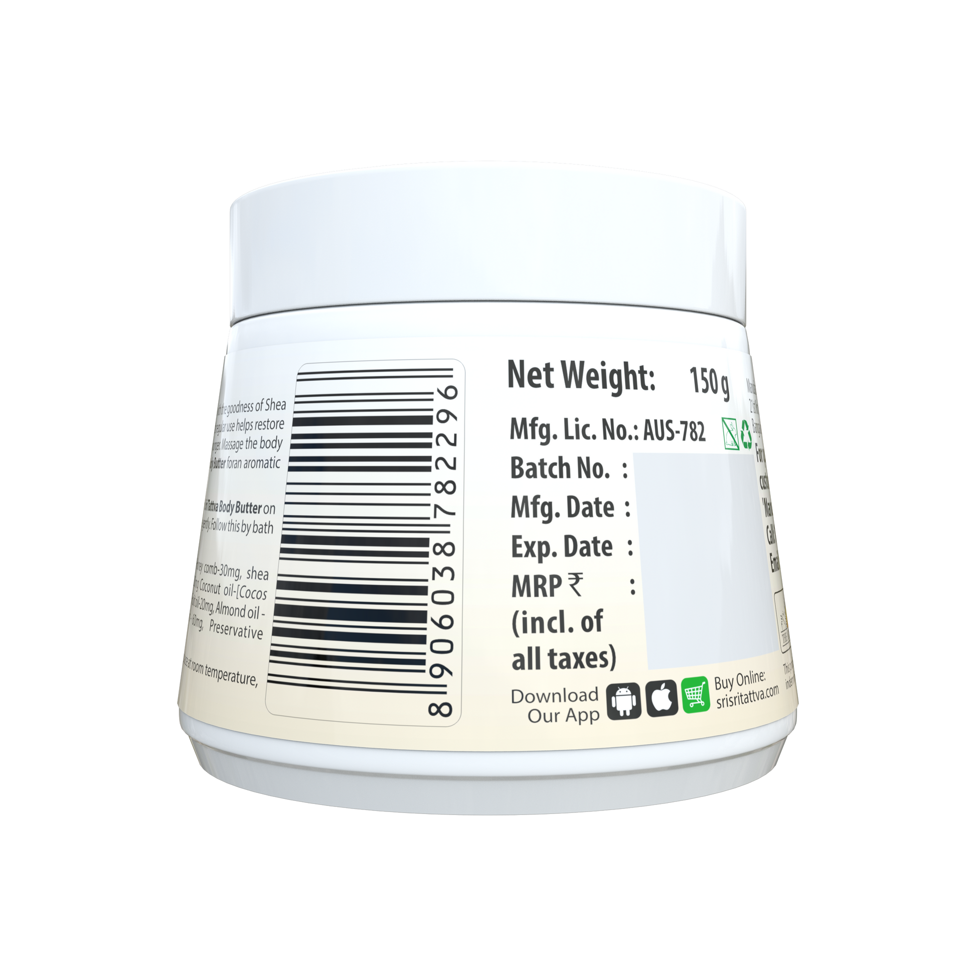 Body Butter - Enriched with Goodness of Shea Butter & Almond Oil, 150 g 150g