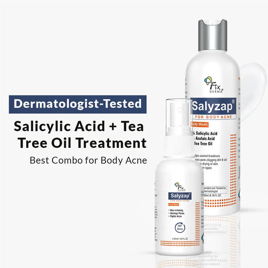 【Fixderma】 Body Acne Kit - Salicylic Acid + Tea Tree Oil Treatment For Body Acne｜ボディ肌荒れケア キット｜250g