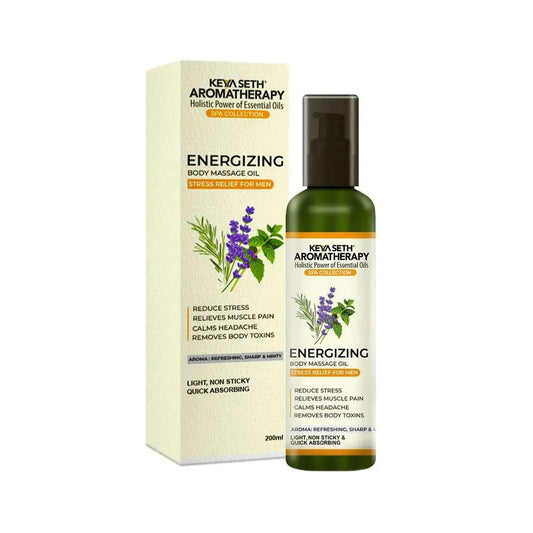 Energizing Body Massage Oil for Men, Reduce Stress, Relieves Muscle Pain, Calms Headaches & Removes Body Toxins 200ml