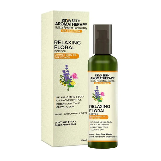 Relaxing Floral Summer Body Oil Non-Sticky & Quick Absorbing for Women, Potent Skin tonic for Glowing Skin, Oil & Acne Control, Relaxing Mind & Body 200ml