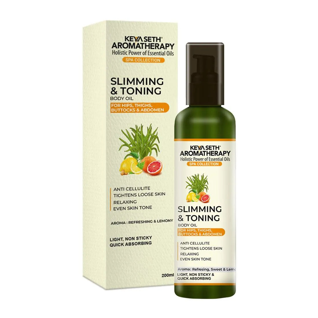 Slimming & Toning Body Oil Non-Sticky & Quick Absorbing for Hip, Thighs, Buttocks & Abdomen, Anti Cellulite, Tightens Loose Skin Relaxing & Even Skin 200g