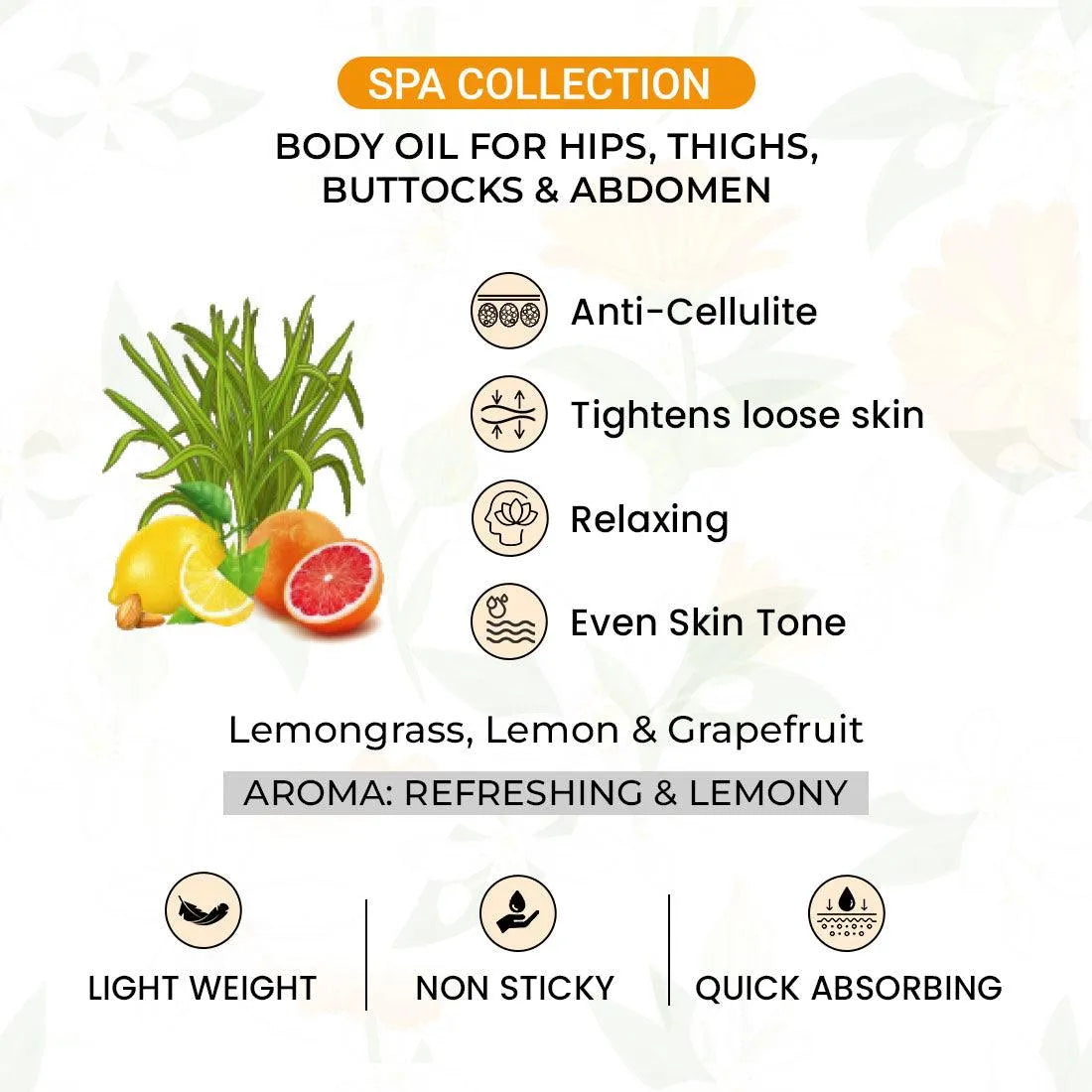 Slimming & Toning Body Oil Non-Sticky & Quick Absorbing for Hip, Thighs, Buttocks & Abdomen, Anti Cellulite, Tightens Loose Skin Relaxing & Even Skin 200g