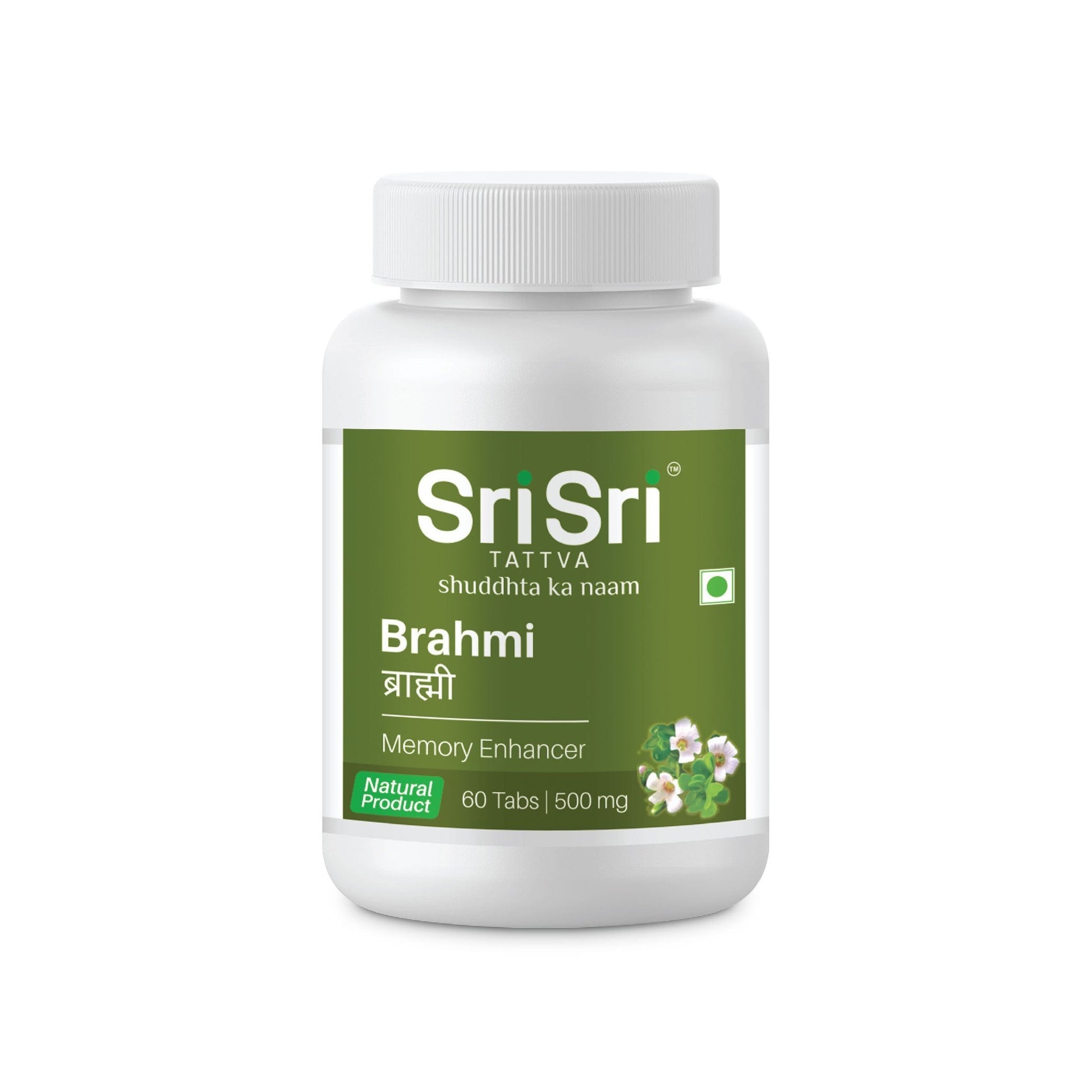【Sri Sri Tattva】 Brahmi Memory Enhancer Ayurvedic Natural Product｜ ブラフミー 記憶力サポート アーユルヴェーダ ナチュラル製品｜ 60錠