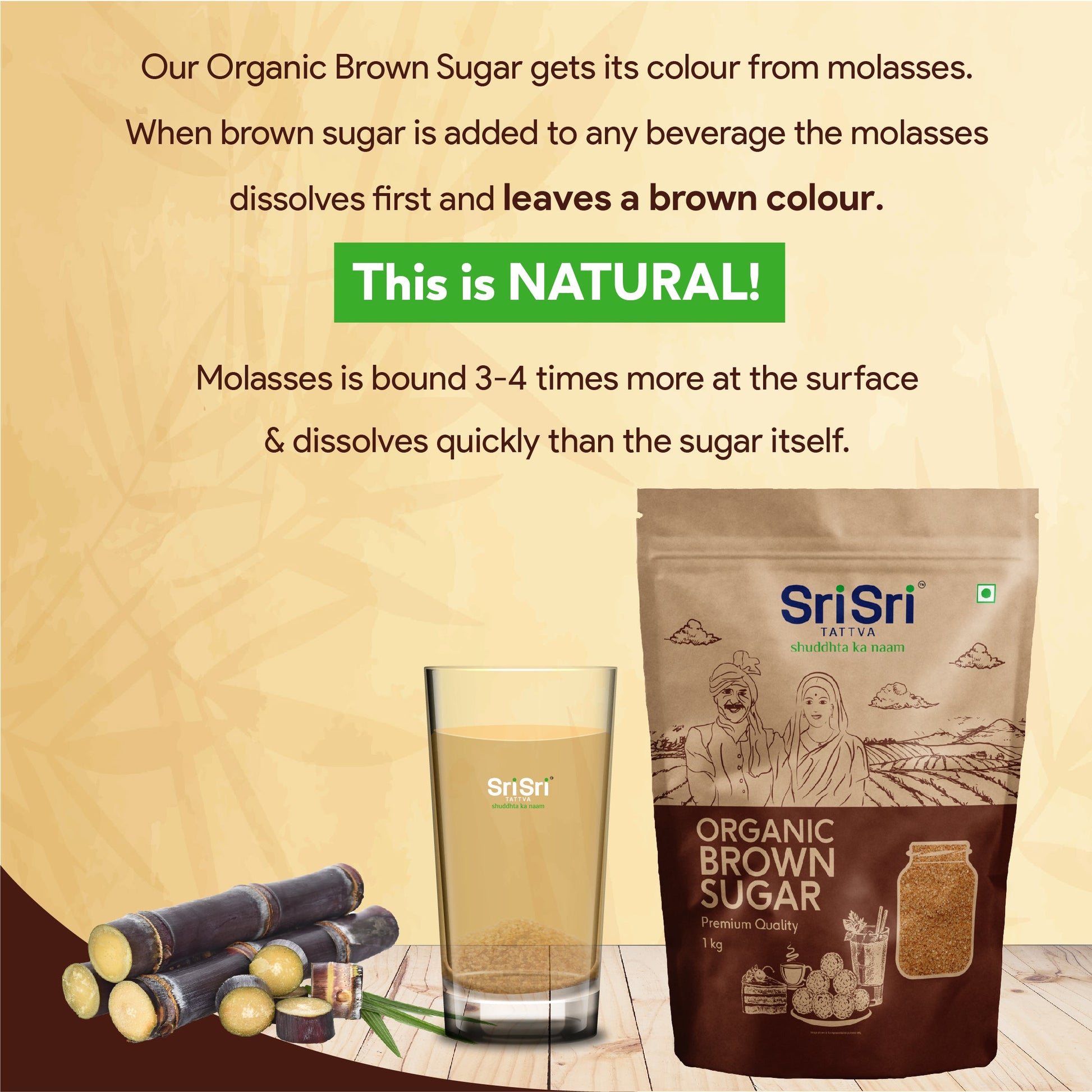 Organic Brown Sugar, 1 kg 1kg