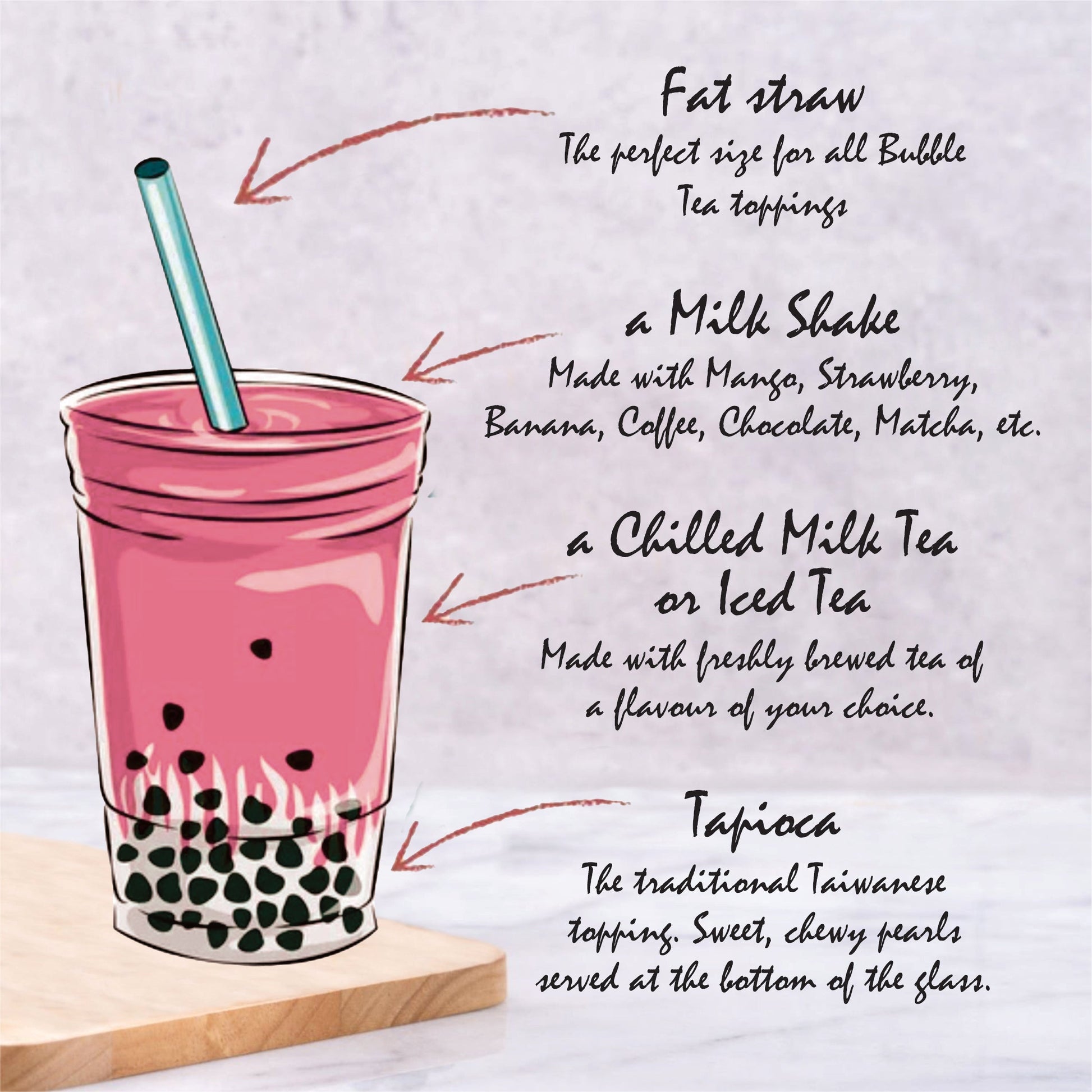 Bubble Tea Tapioca Pearls With Coffee Premix &10 Straws Coffee Premix Combo Pack