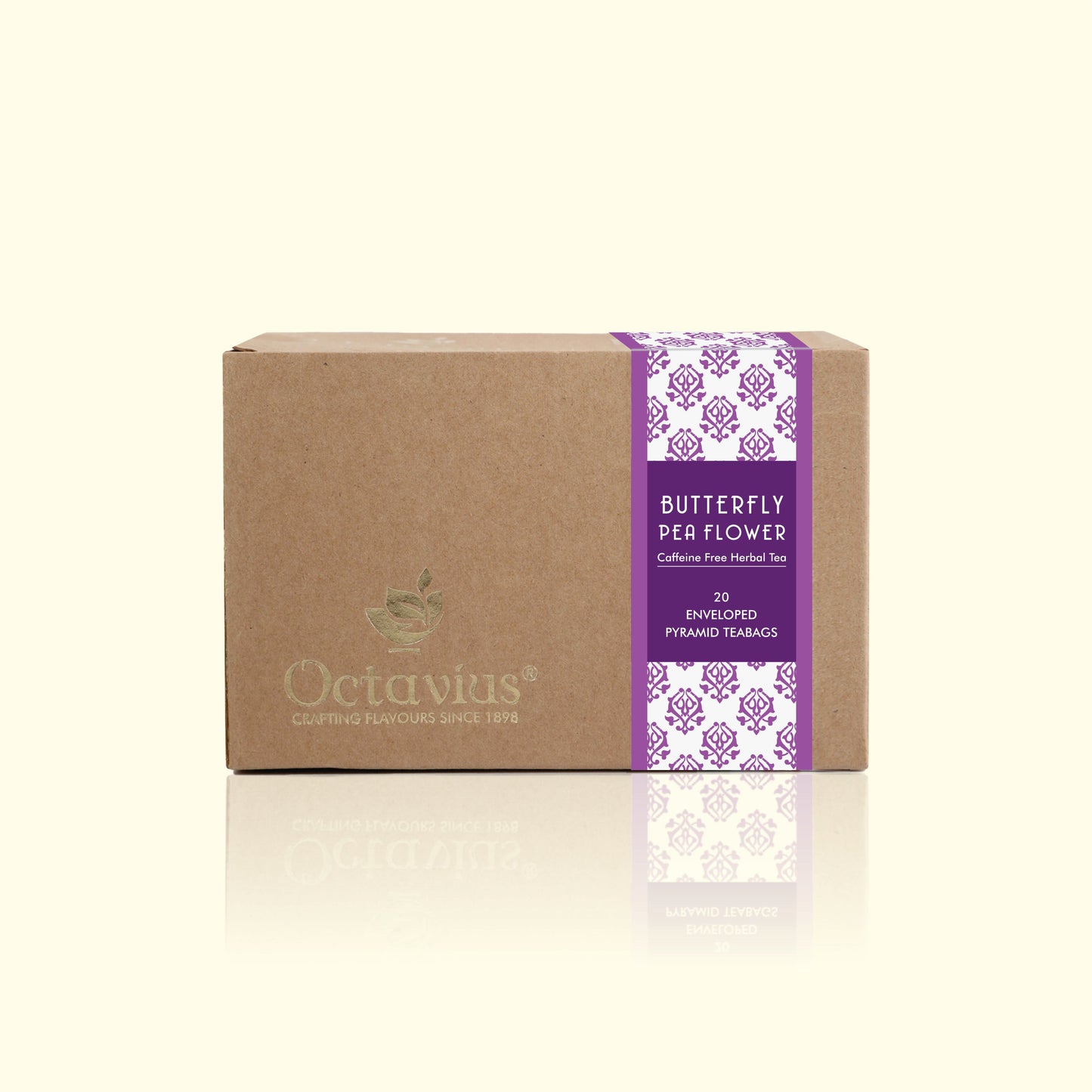 Butterfly  Blue Pea Flower Herbal Infusion - 20 Enveloped Pyramid Teabags (pack of 2) Pack of 2