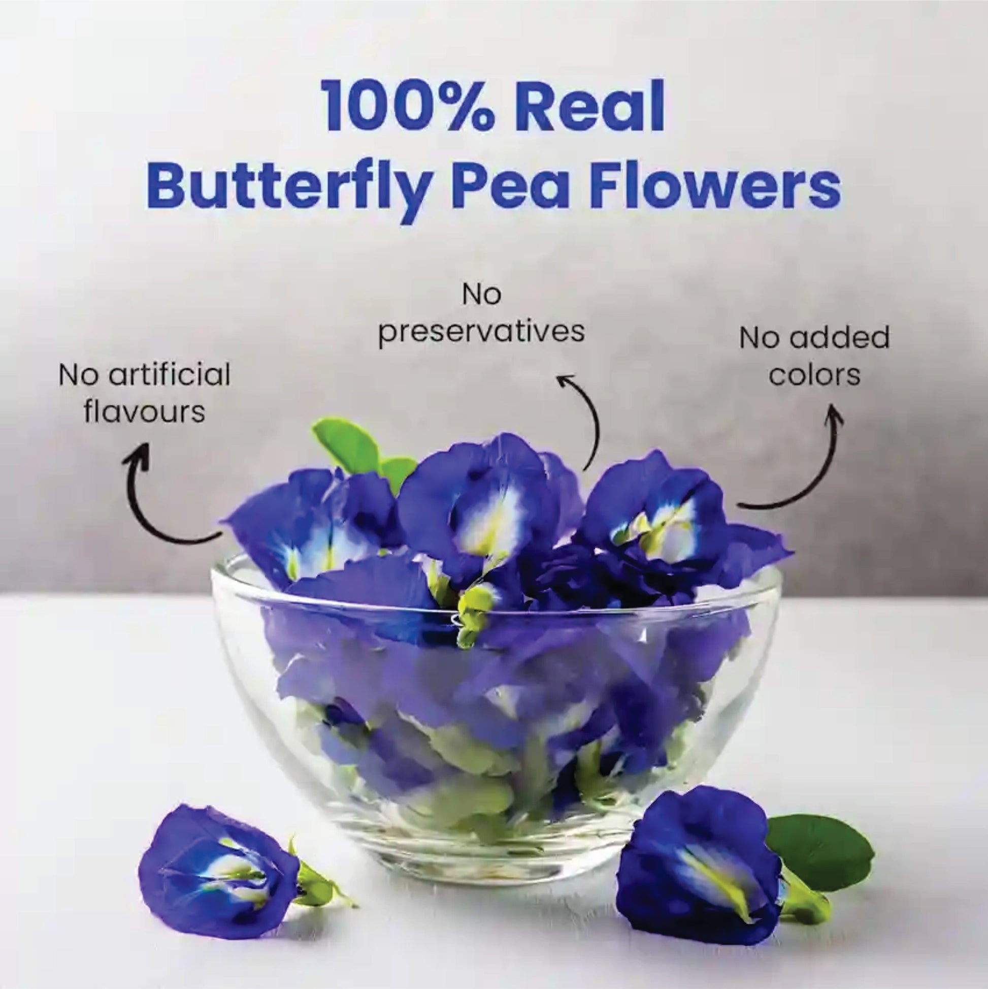 Butterfly  Blue Pea Flower Herbal Infusion - 20 Enveloped Pyramid Teabags 50g