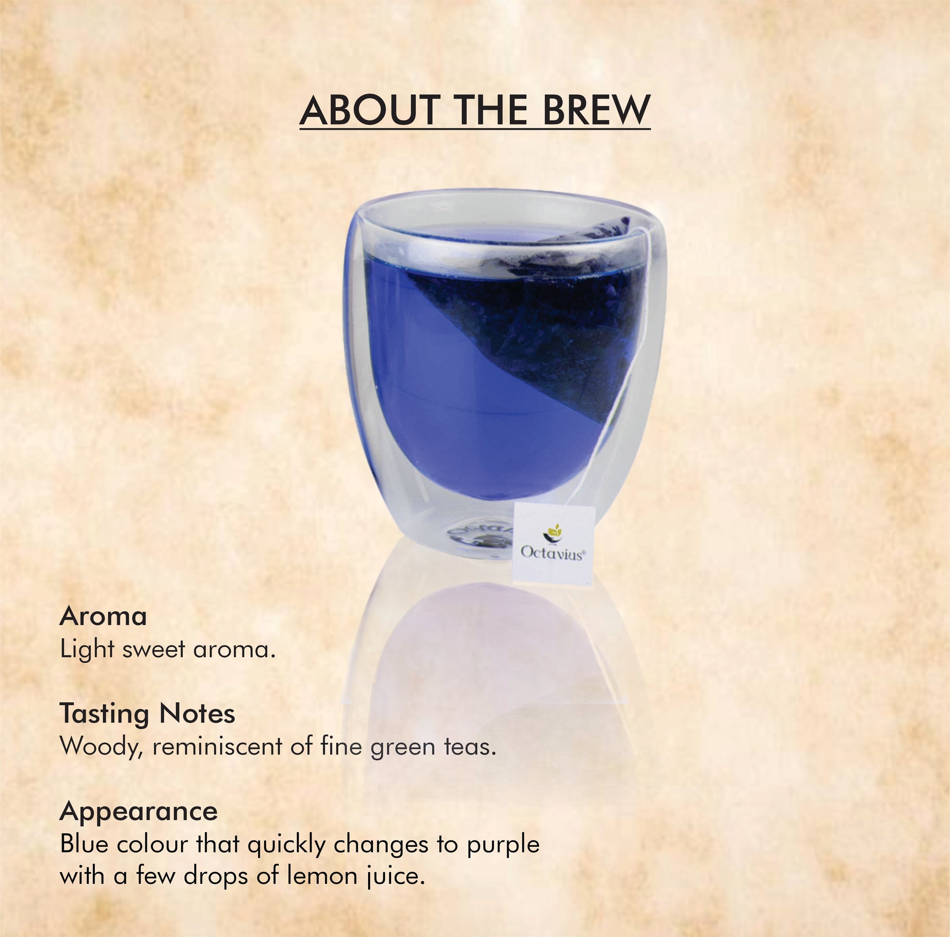 Butterfly  Blue Pea Flower Herbal Infusion - 20 Enveloped Pyramid Teabags 50g