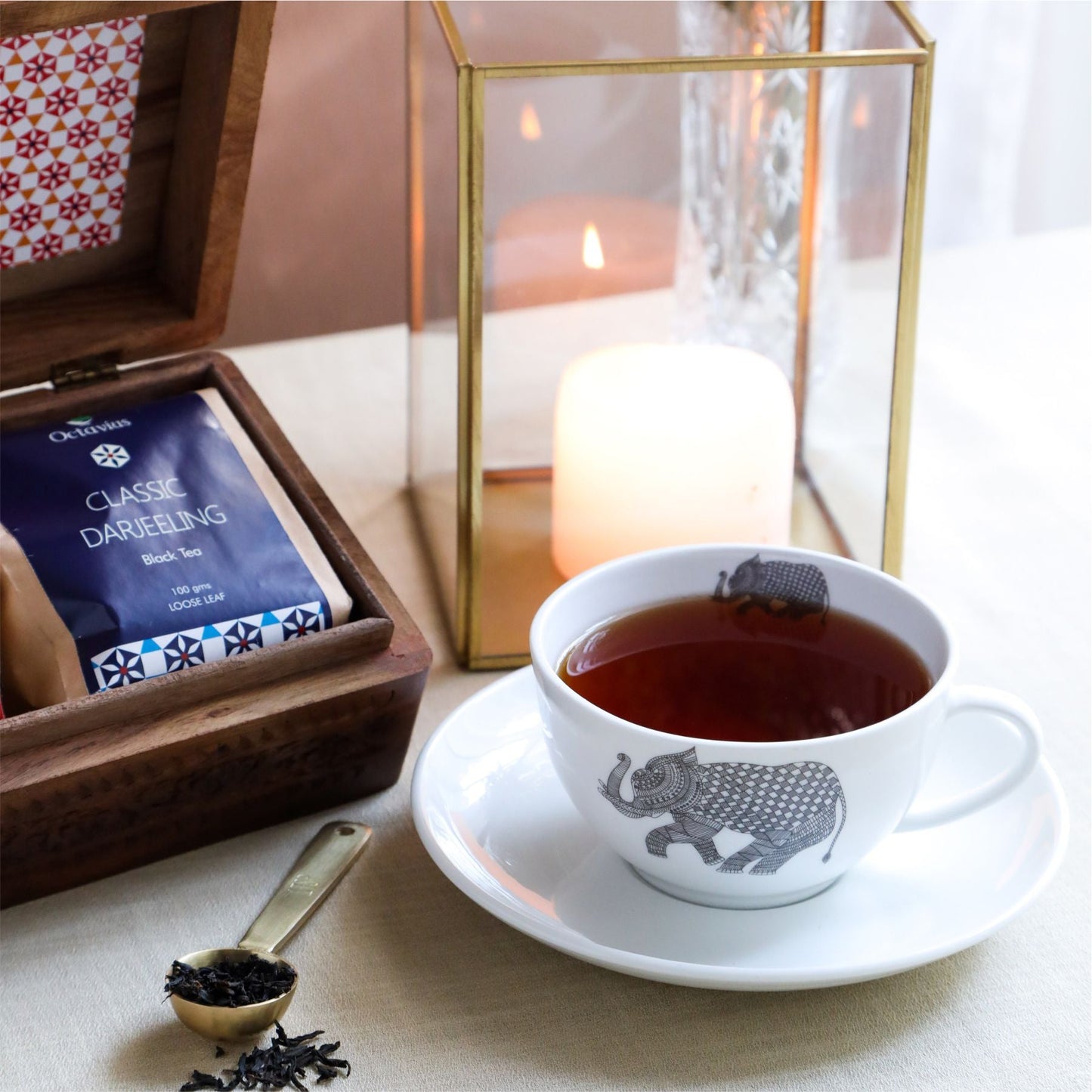 Indian Tea Collection - Premium Black Whole Leaf Teas In Handcrafted Sheesham Wood Box 2560g