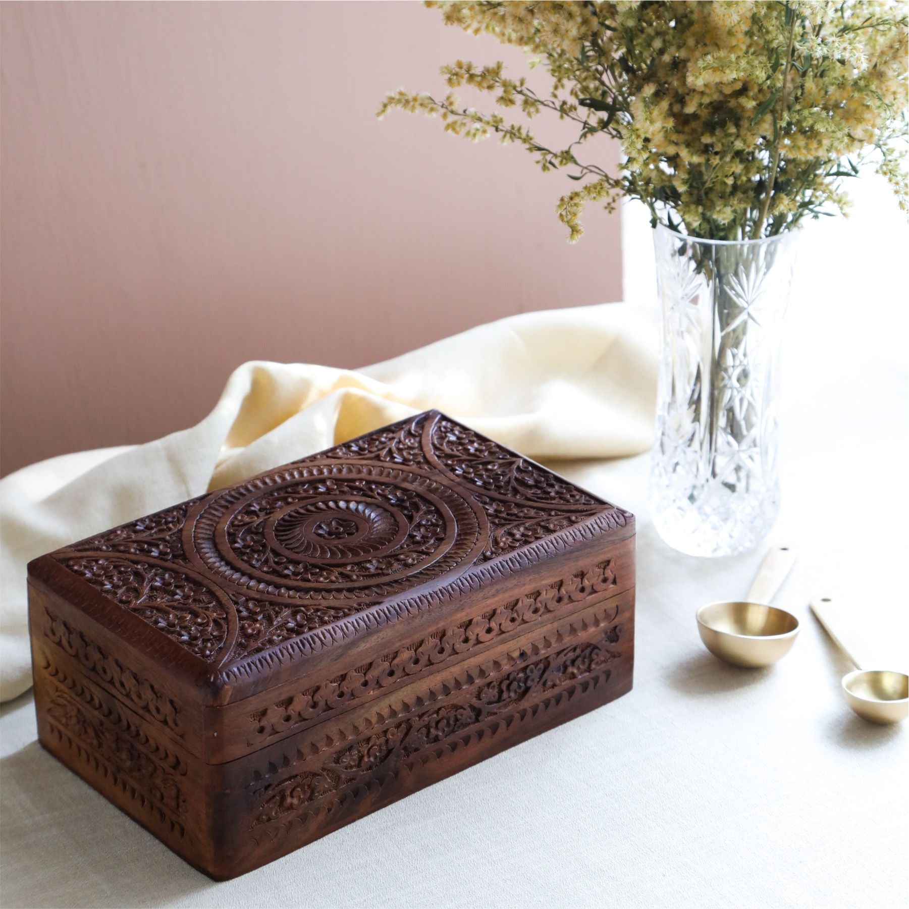 Indian Tea Collection - Premium Black Whole Leaf Teas In Handcrafted Sheesham Wood Box 2560g