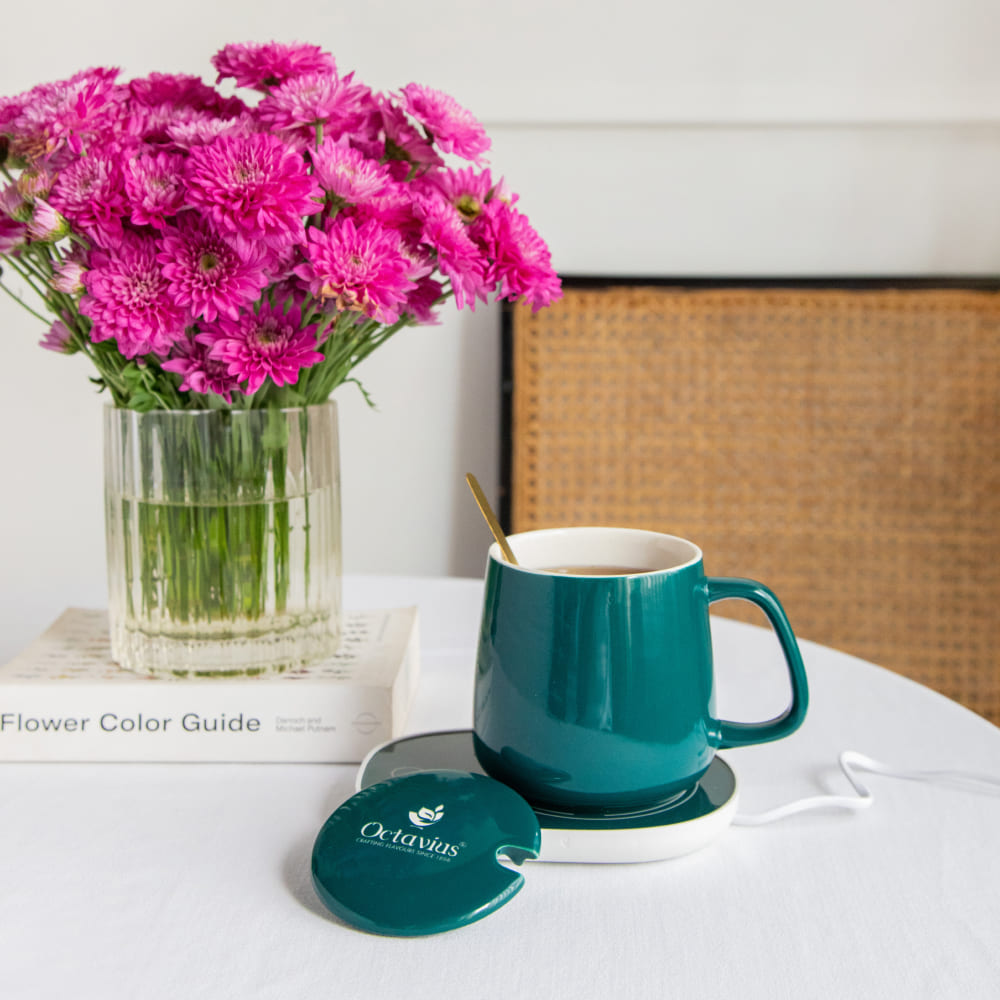 Ceramic Coffee Tea Mug Set with Smart Heating Pad- 300 ML 300ml